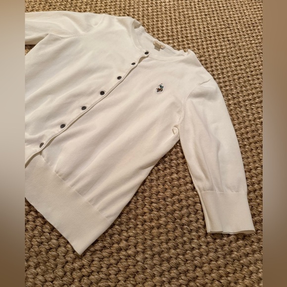 Ralph Lauren U.S. Polo Assn. embroidered jockey white cardigan women’s XL - Picture 3 of 11